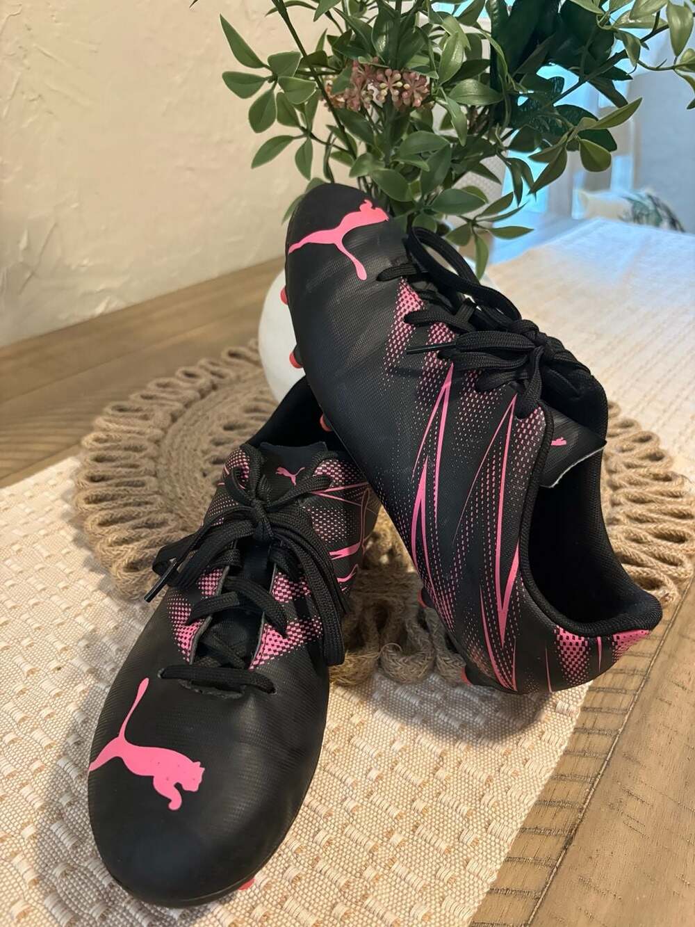 Puma Youth Jr. Attacanto FG/AG Soccer Cleats Black Pink